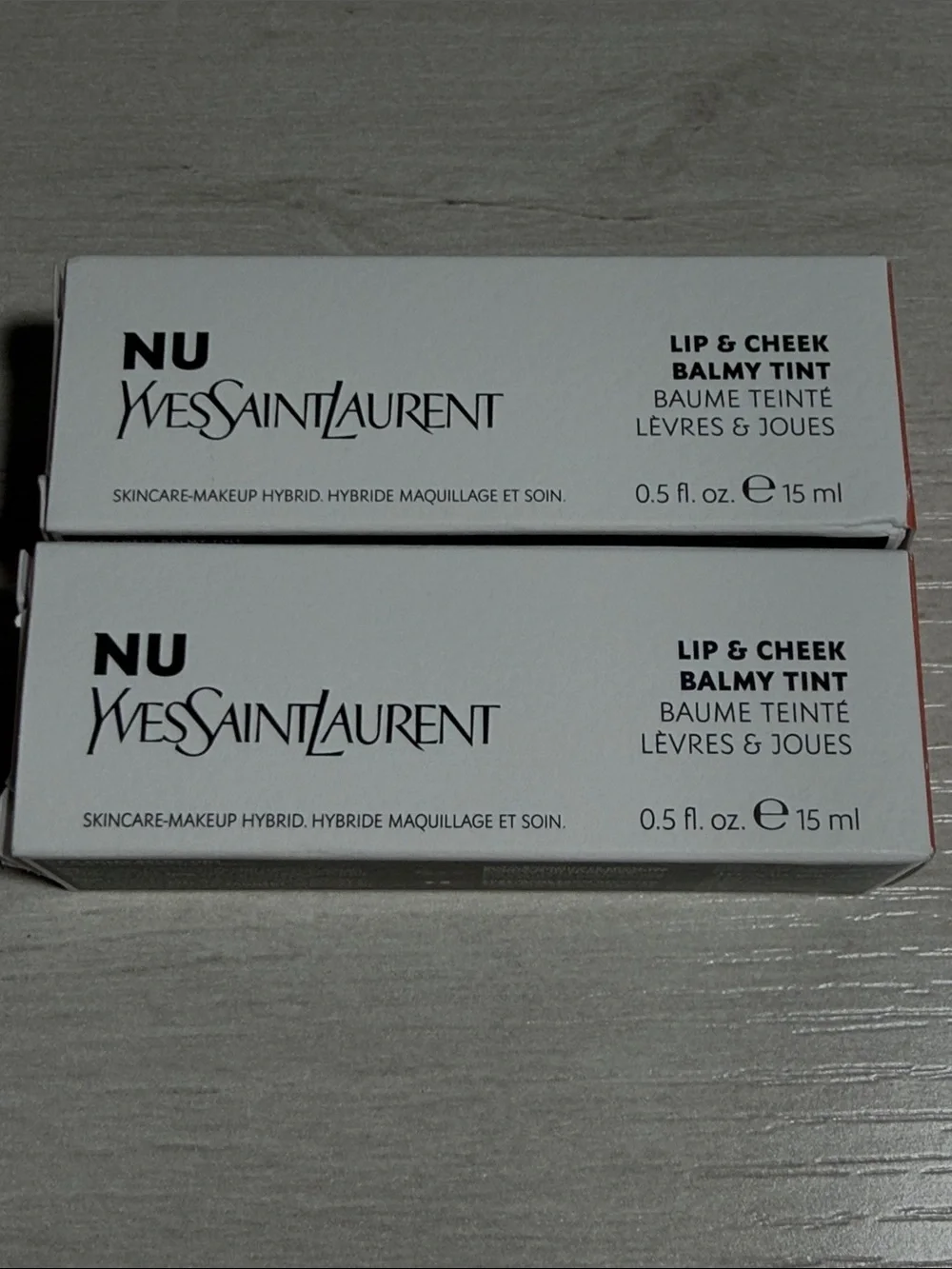 Yves Saint Laurent Lip & Cheek Balmy Tint NU Peachy Nude bundle of 2